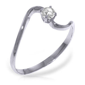 14K. SOLID GOLD RING WITH 0.15 CT. NATURAL DIAMOND (White Gold)